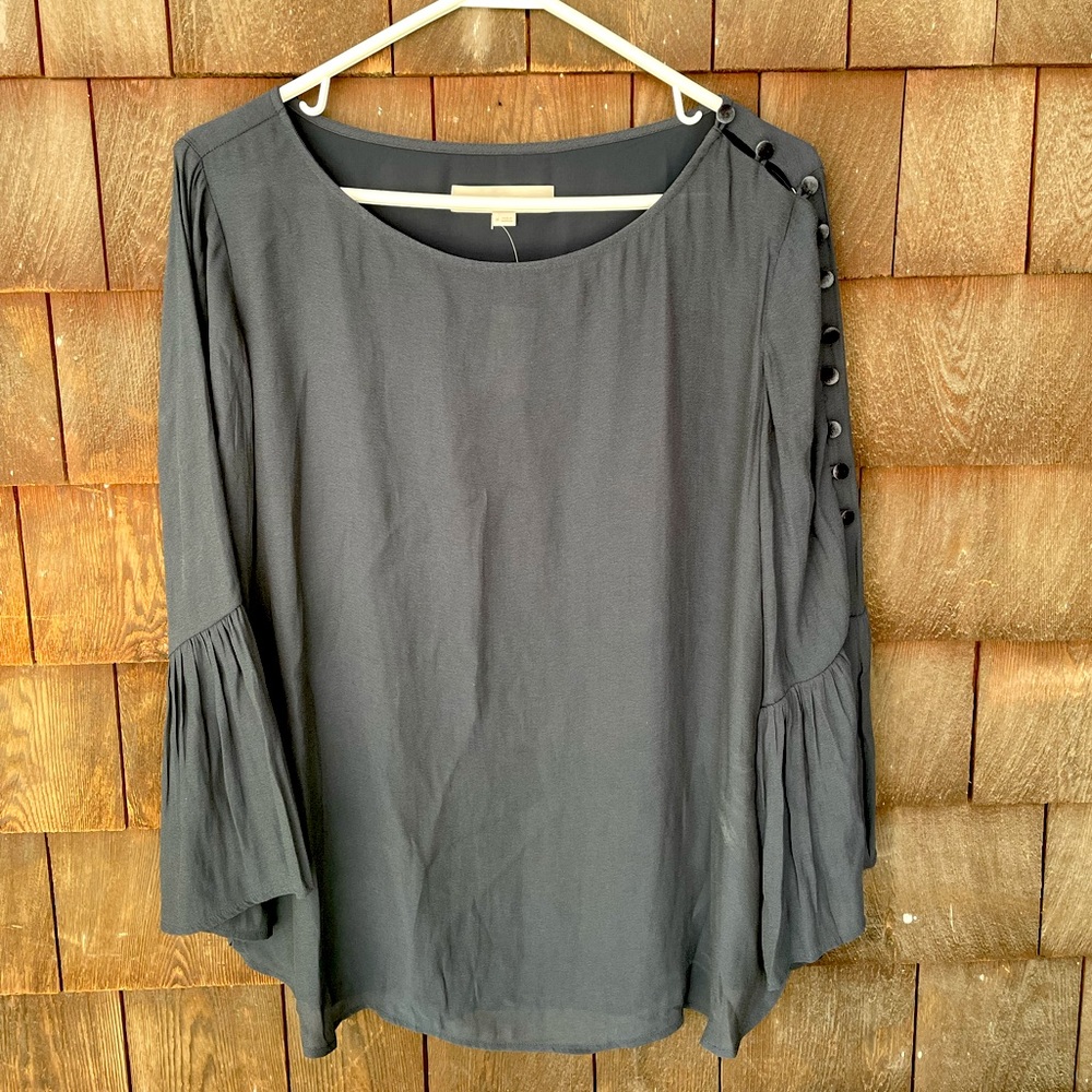 NWT LOFT Button Shoulder Long Sleeved Blouse